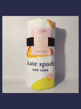 NWT Kate Spade Oversized Beach Towel - Citrus Pattern - 40"x70" - 100% Cotton